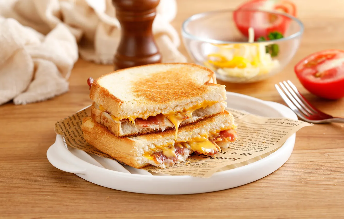 Photo wallpaper Breakfast, cheese, sandwich, snack