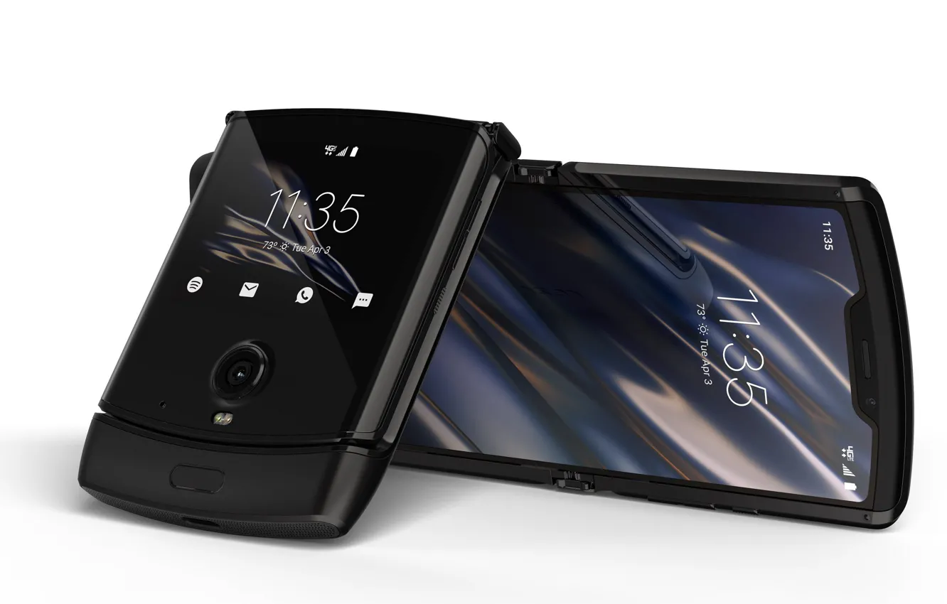 Photo wallpaper Motorola, 2020, foldable smartphone, foldable smartphone, Motorola, clamshell phone with a flexible screen, Motorola Razr