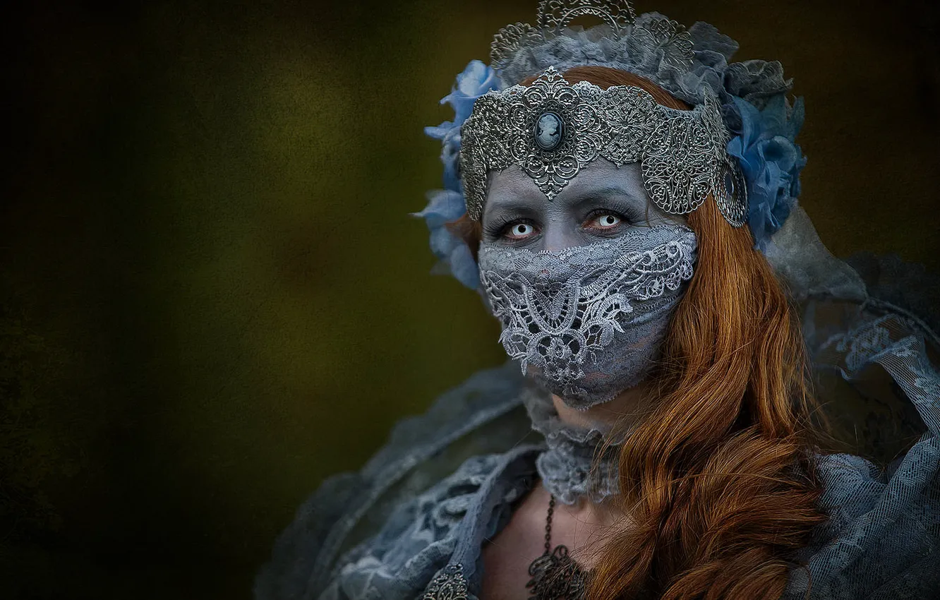 Photo wallpaper style, look, red, elf, headdress, cosplay, image, long-haired