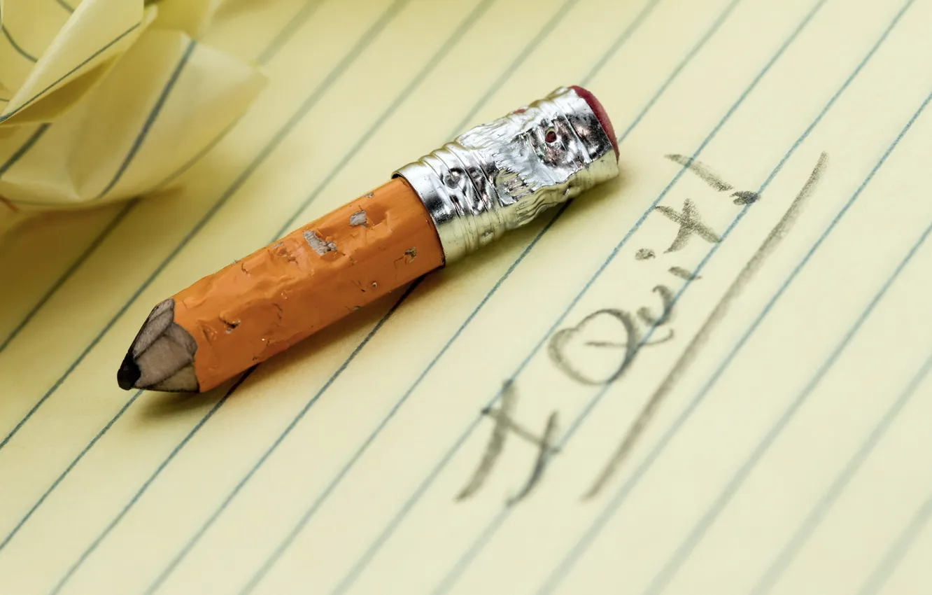 Photo wallpaper macro, the inscription, pencils