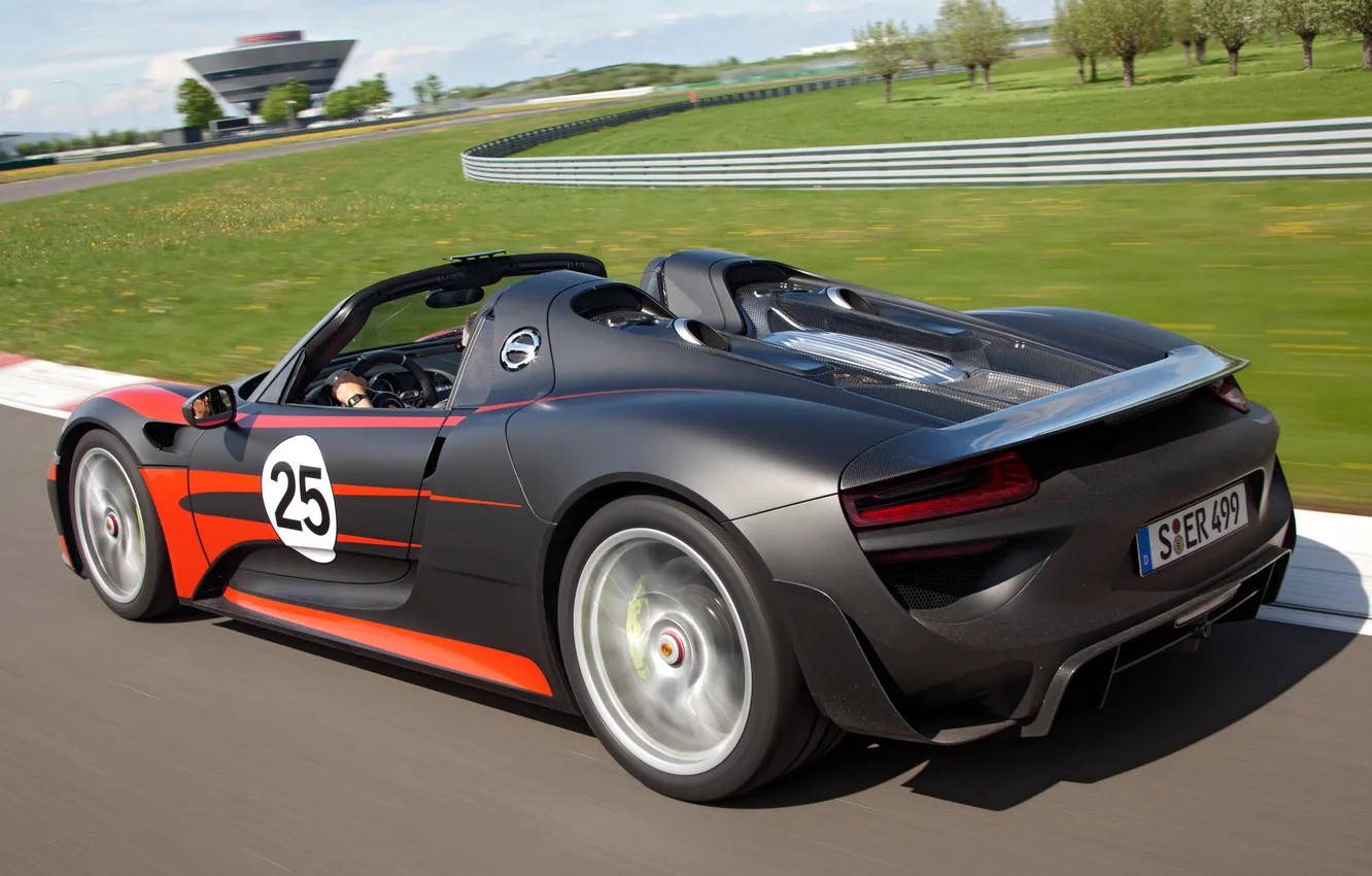 Photo wallpaper speed, Prototype, Porsche, Porsche, 918, back, 2013