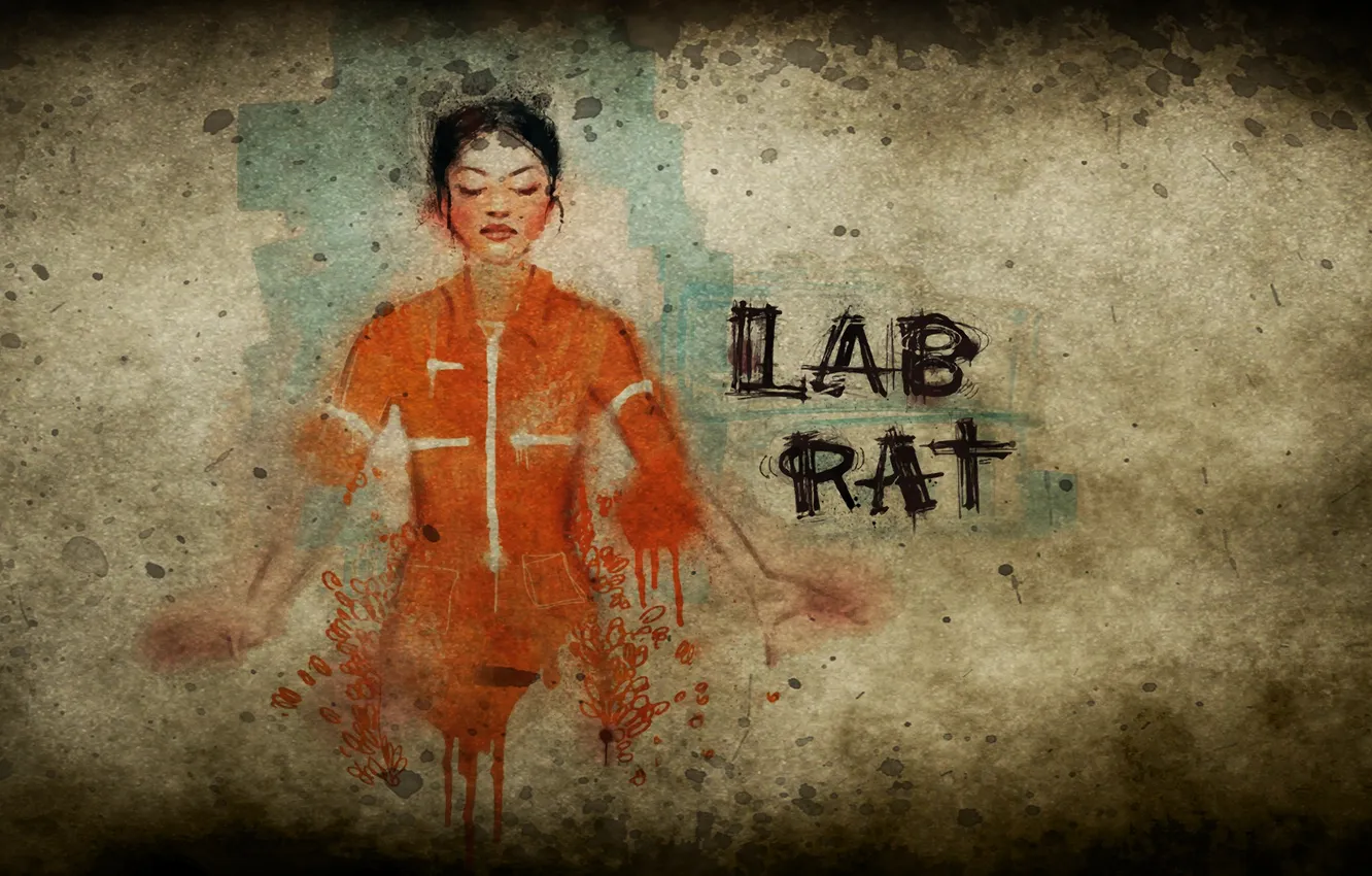 Photo wallpaper comic, Portal 2, Portal 2, Chell, chell, lab rat, lab Rat