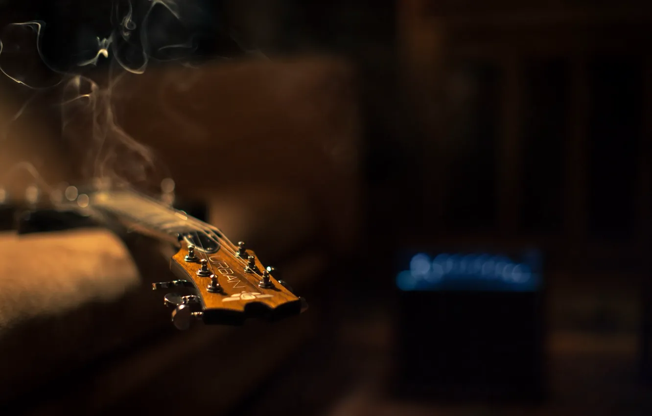 Photo wallpaper music, smoke, guitar