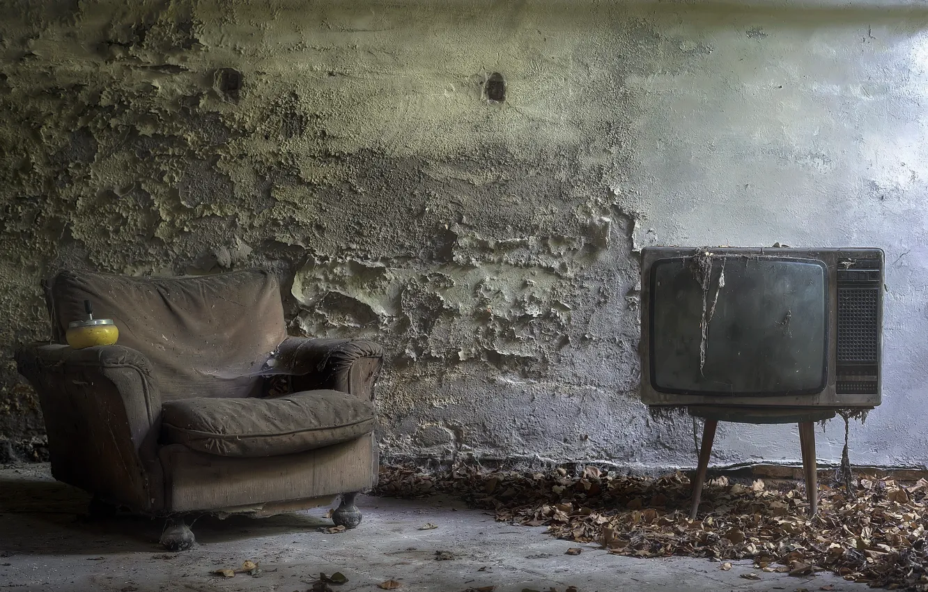 Photo wallpaper room, chair, TV
