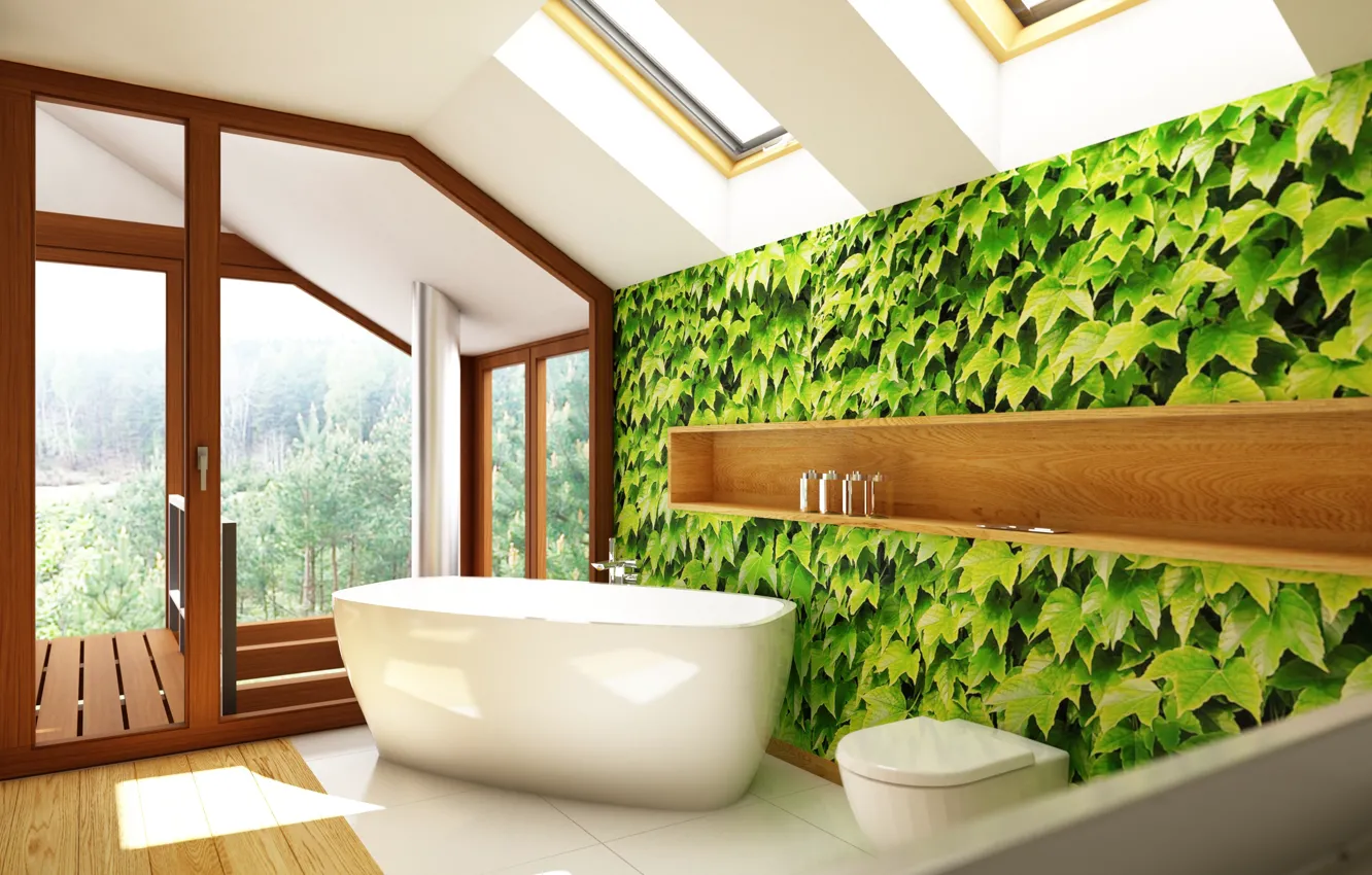 Photo wallpaper room, interior, bathroom