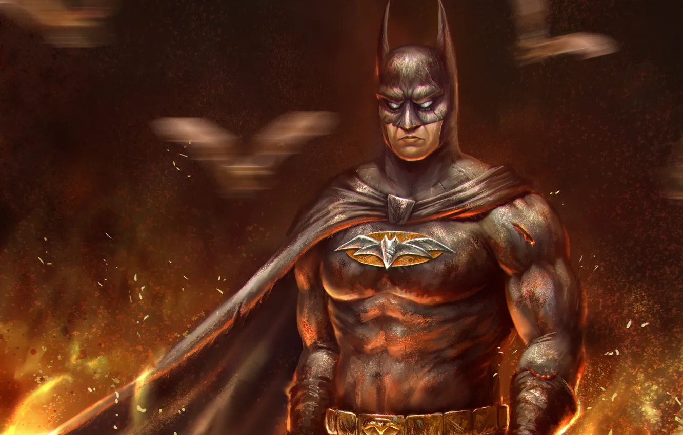 Photo wallpaper Batman, art, DC Comics, Bruce Wayne, Dark Knight