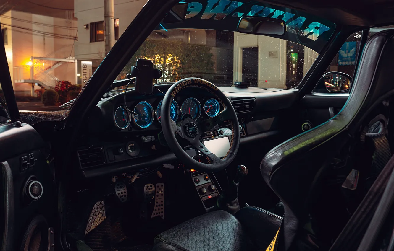 Photo wallpaper interior, Porsche, Japan, the wheel, Japan, Porsche, salon, Porsche 911