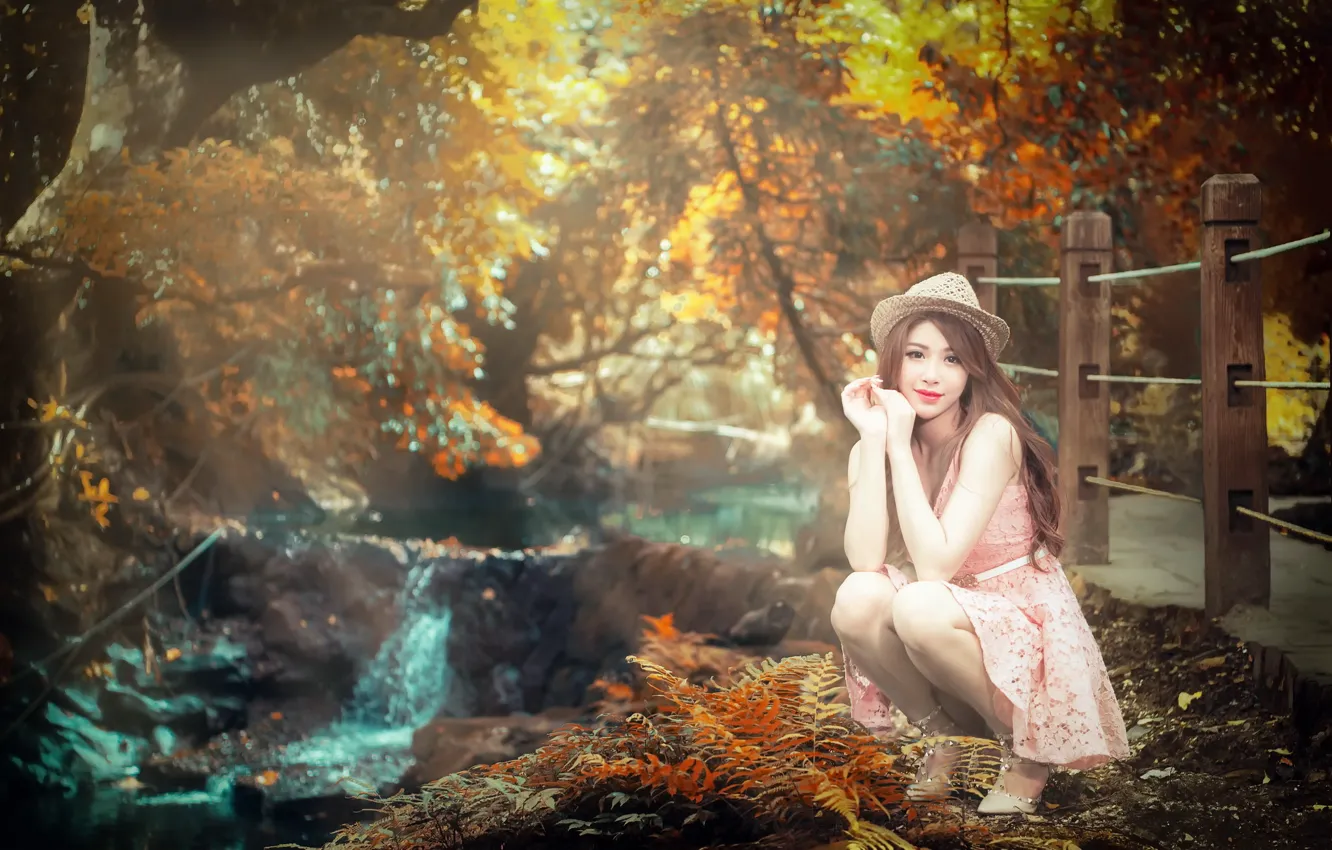 Photo wallpaper look, girl, nature