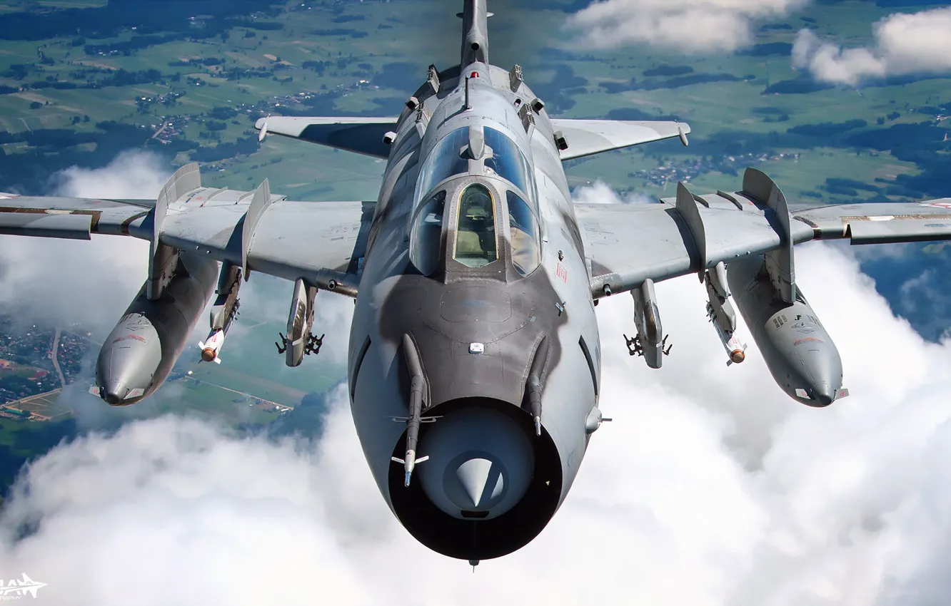Photo wallpaper fighter-bomber, Cockpit, Su-22, Sukhoi Su-22M4, Polish air force, Su-22M4, R-73, PTB