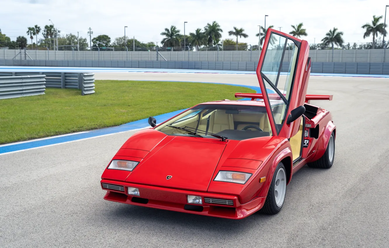 Photo wallpaper Lamborghini, Countach, lambo door, LP5000 S, Lamborghini Countach LP500 S