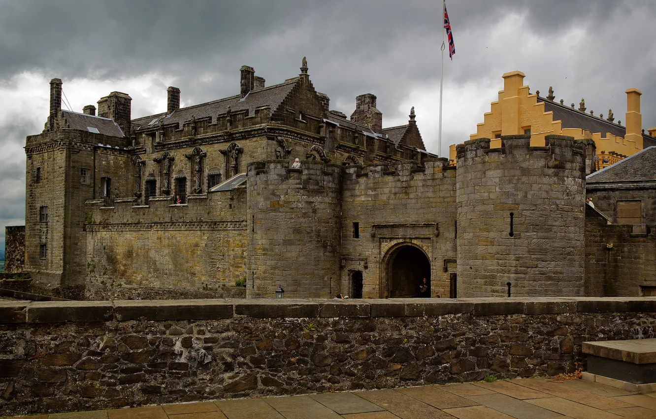 Photo wallpaper castle, wall, tower, Scotland, Sterling, stirling castle