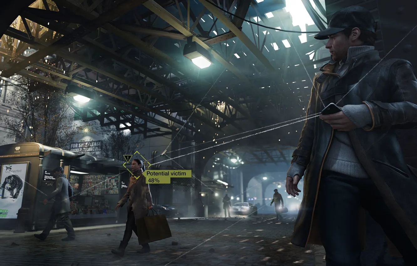 Photo wallpaper phone, iphone, Phone, ubisoft, Watch Dogs, Aiden Pearce, Watchdogs