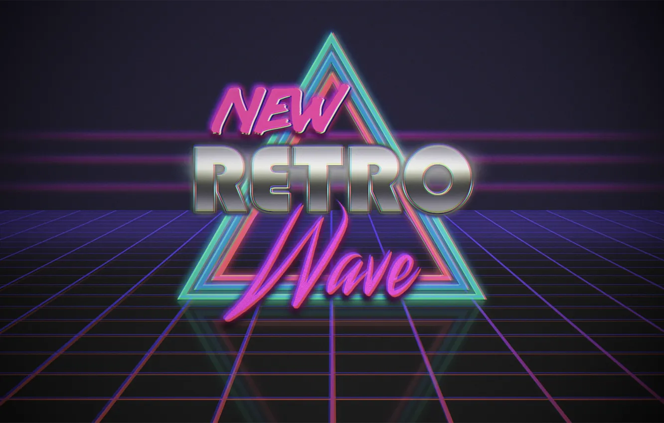 Photo wallpaper music, background, neon, triangle, Electronic, Synthpop, Synth, Retrowave