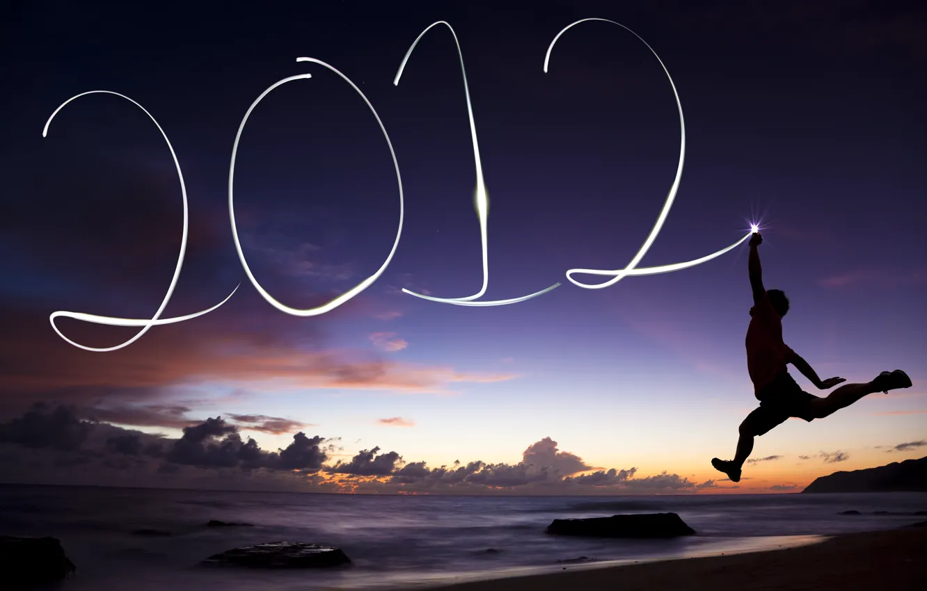 Photo wallpaper clouds, landscape, nature, new year, guy, 2012, new year, landscape