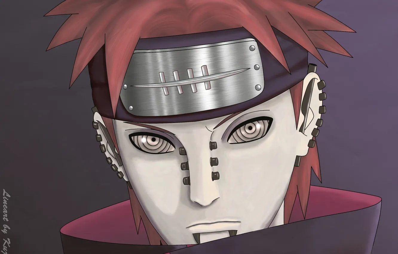 Photo wallpaper look, piercing, guy, Naruto, Naruto, art, pain, rinnegan
