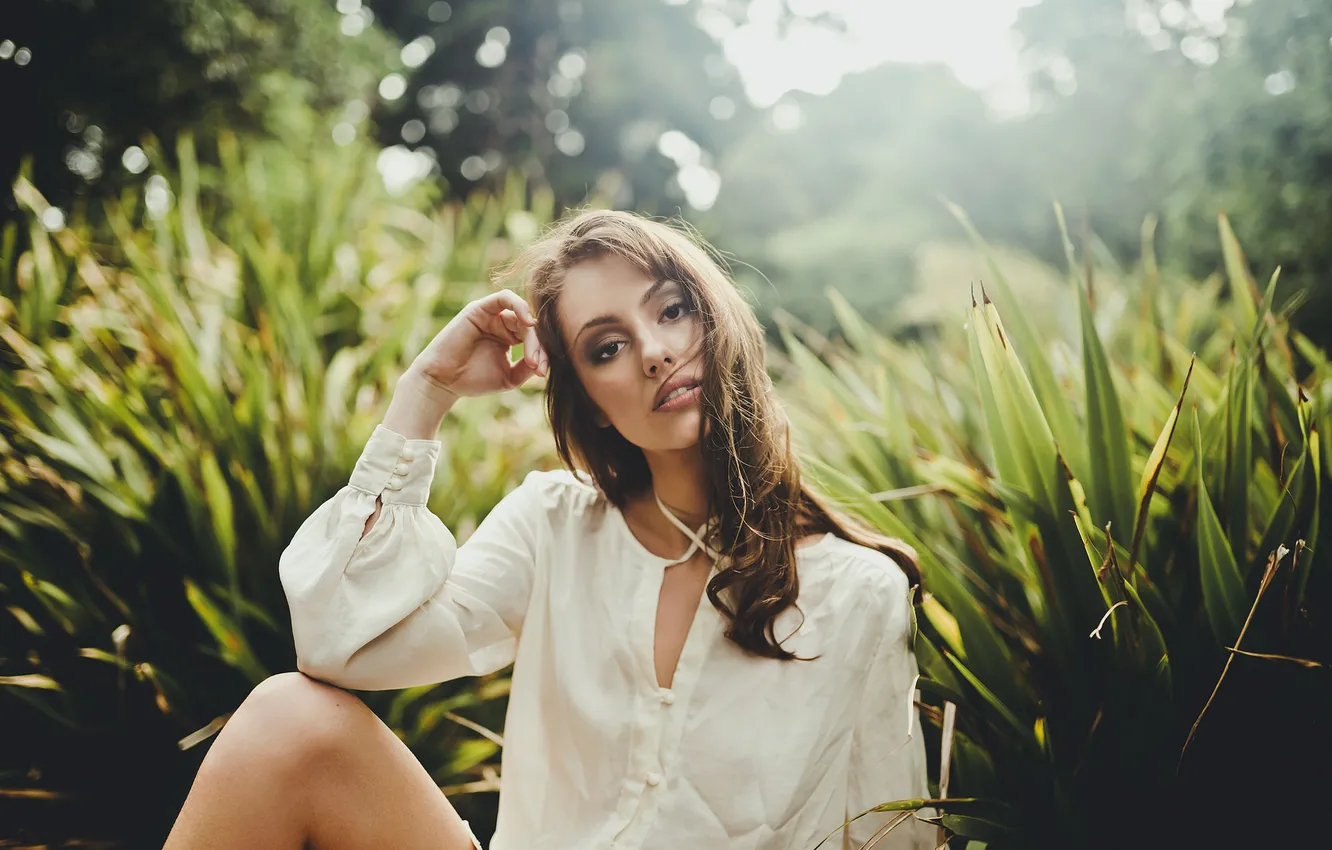 Photo wallpaper summer, look, face, background, Veronica