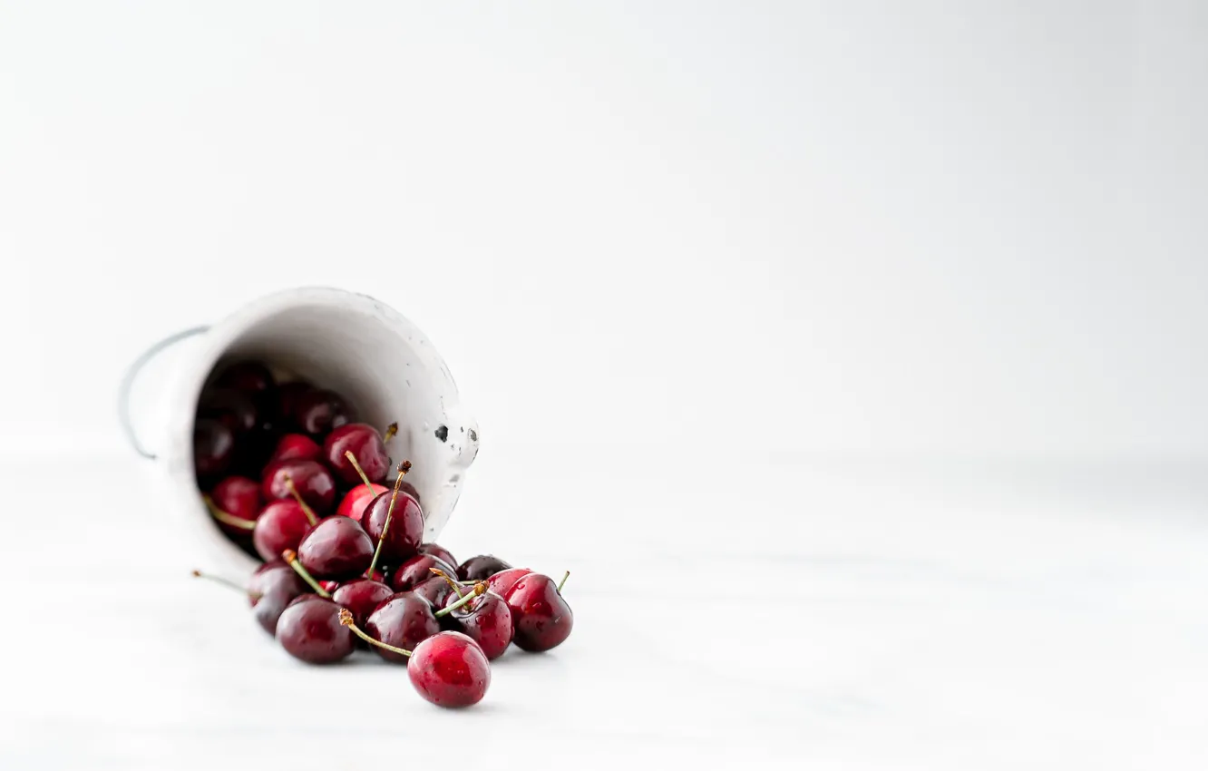 Photo wallpaper cherry, berries, background