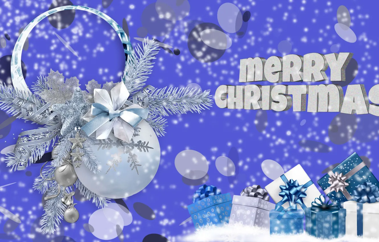 Photo wallpaper Graphics, Christmas, Bombki, New Year, Gifts