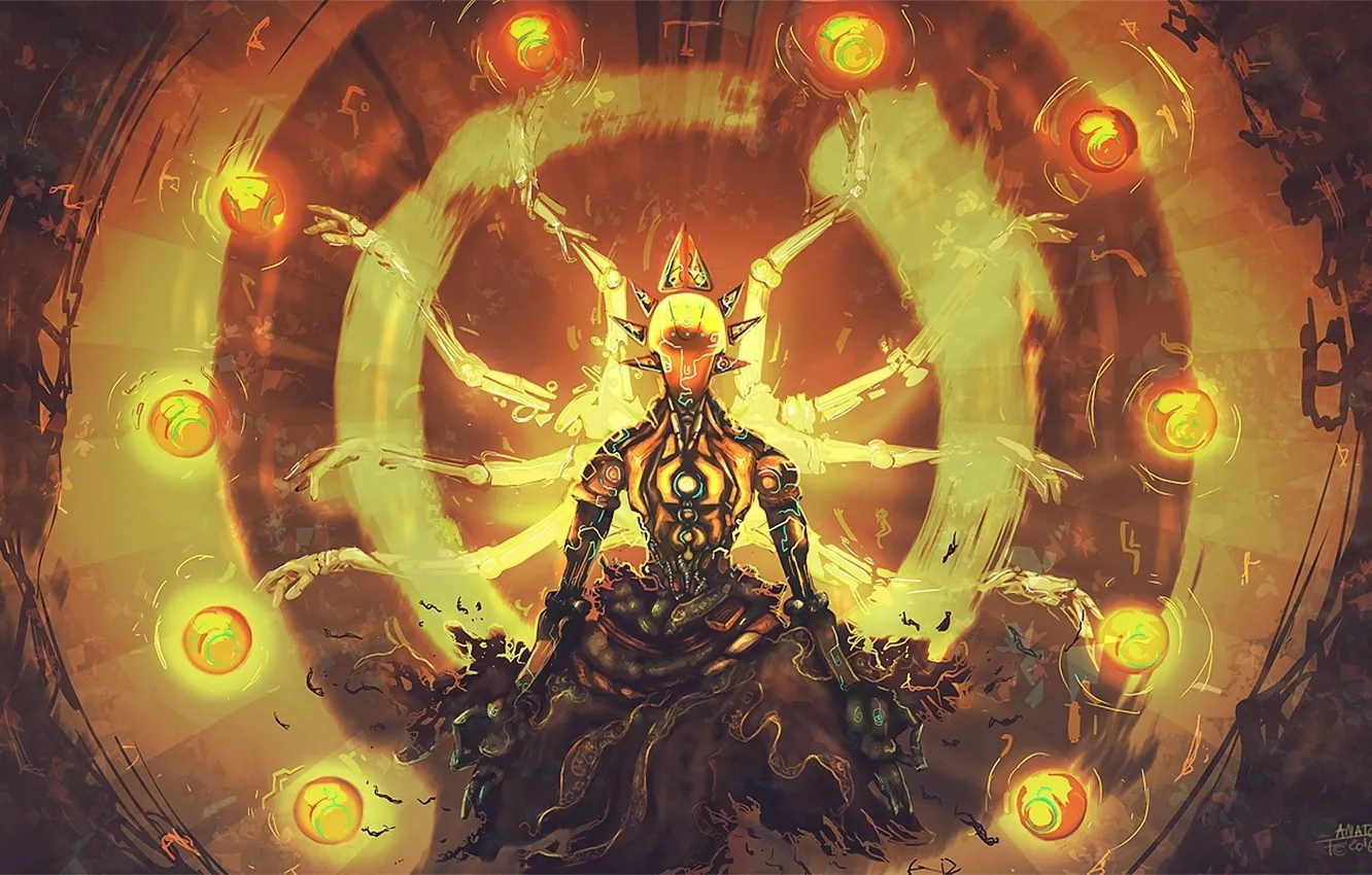 Photo wallpaper God, hands, art, Overwatch