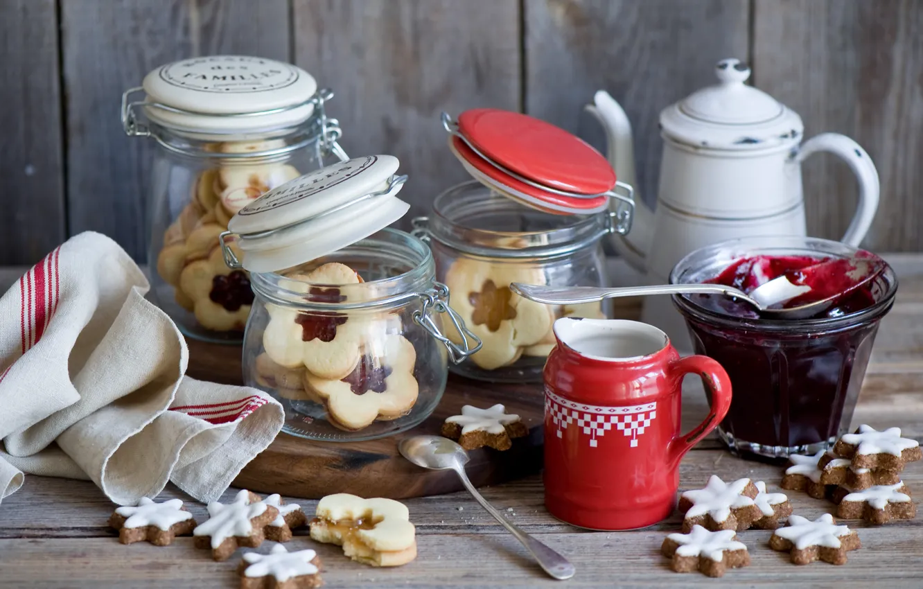 Photo wallpaper cookies, Bank, jam