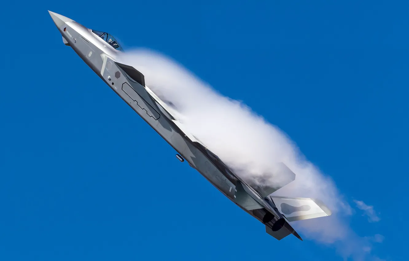 Photo wallpaper fighter, J-20, Chengdu J-20, The Effect Of Prandtl — Glauert, Cockpit, AIR FORCE CHINA