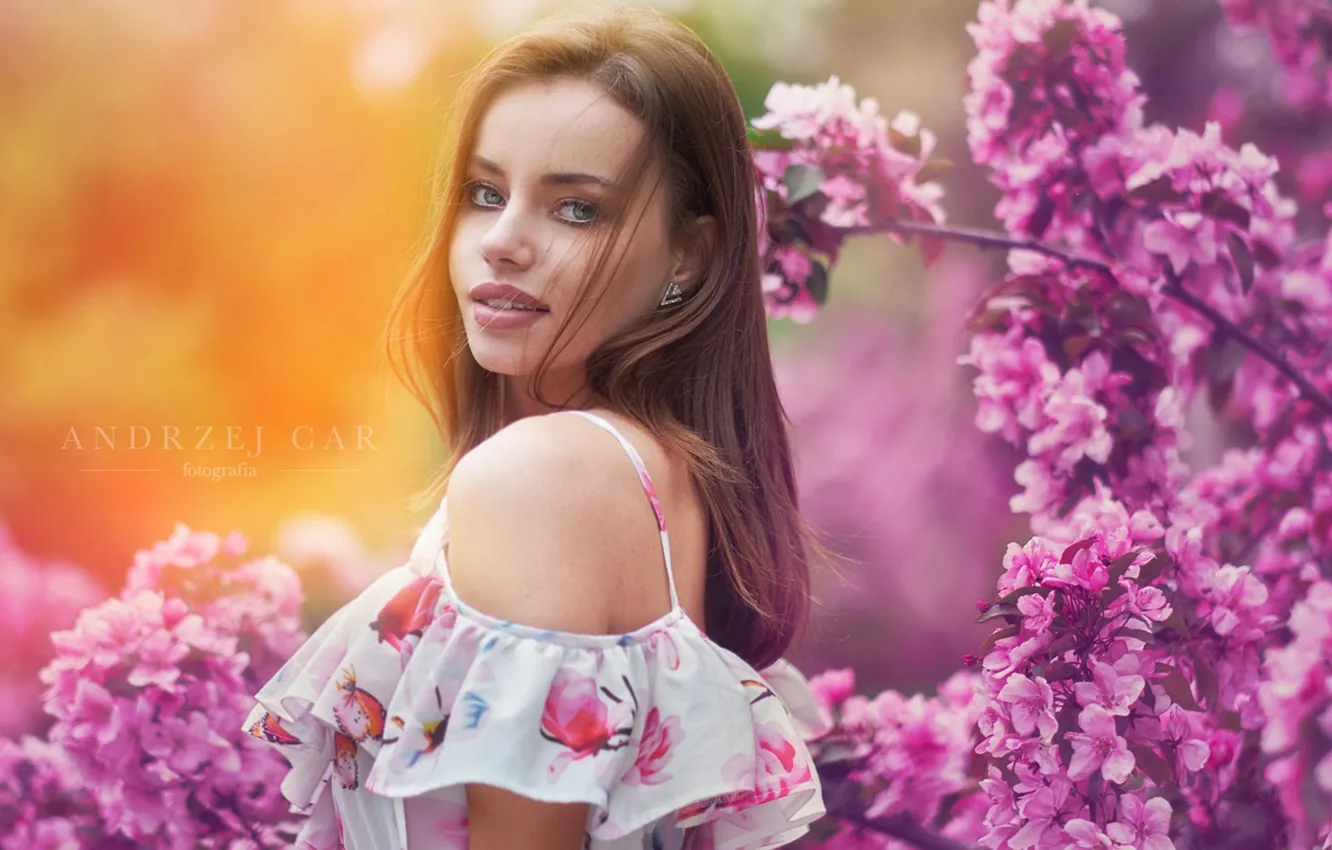 Photo wallpaper look, girl, photo, flowering, Klaudia, King Andrew
