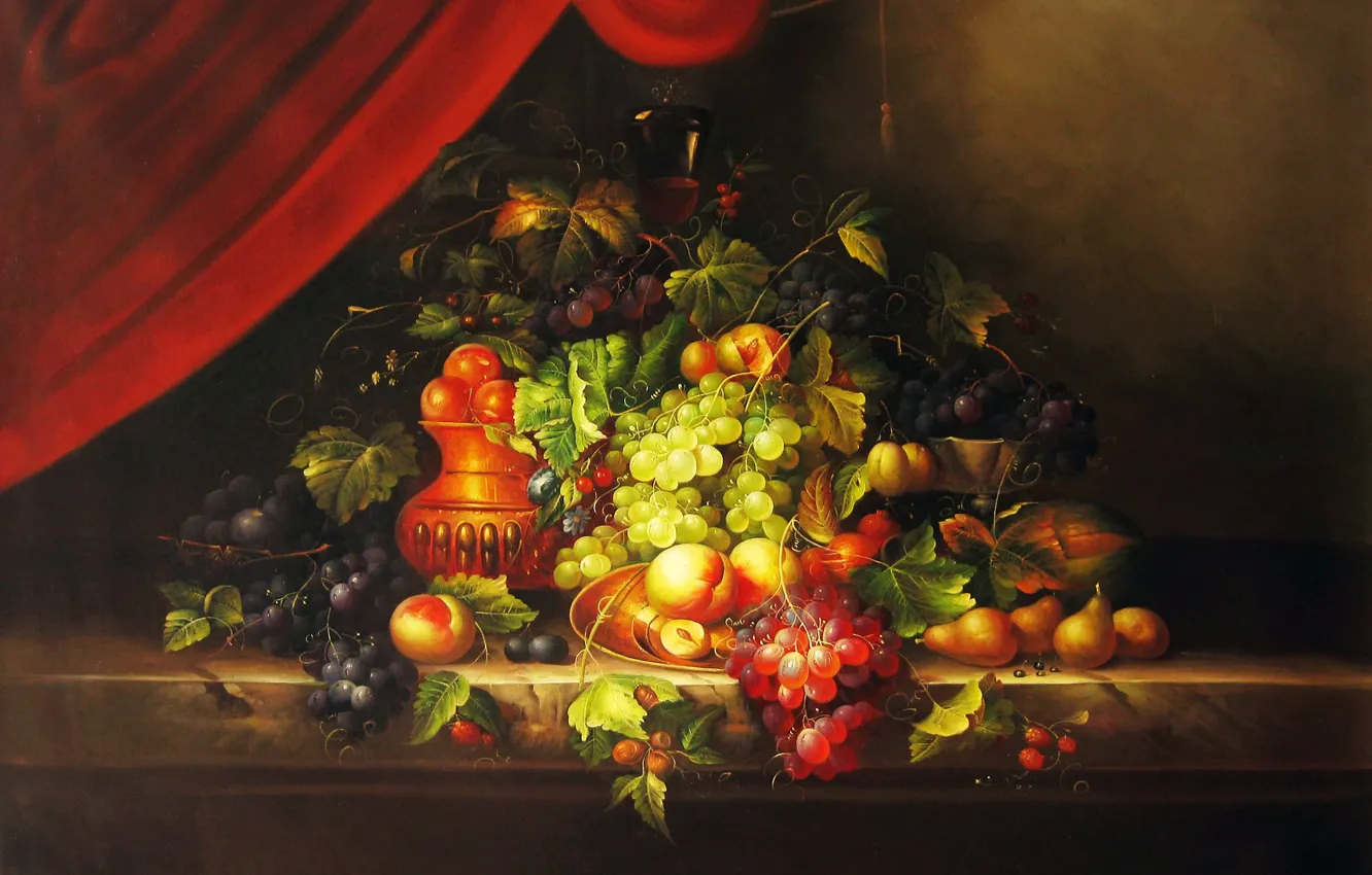 Photo wallpaper figure, picture, fruit, still life, digital art