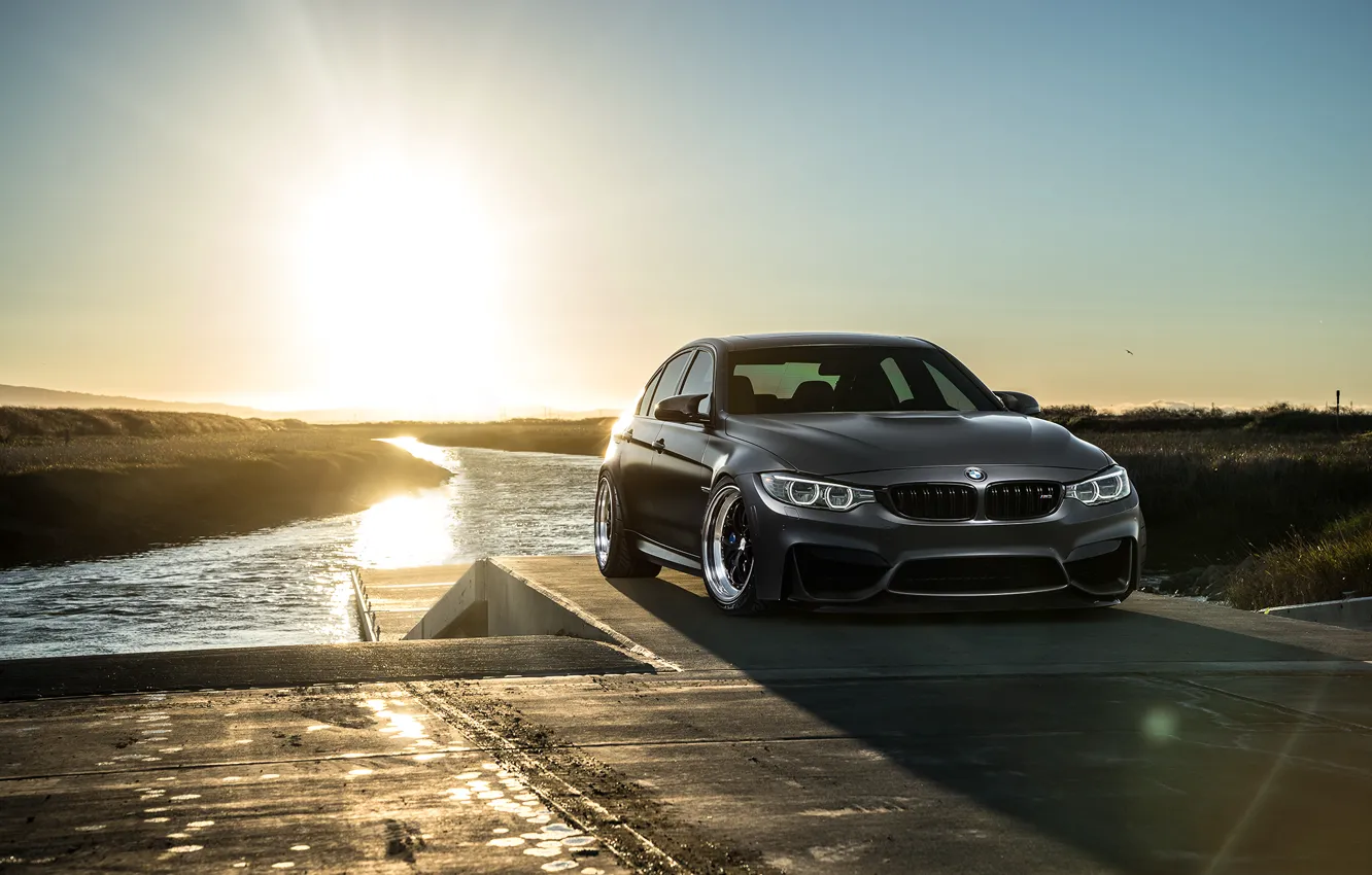 Photo wallpaper BMW, Carbon, Front, Black, Sun, Matte, F80, Mode