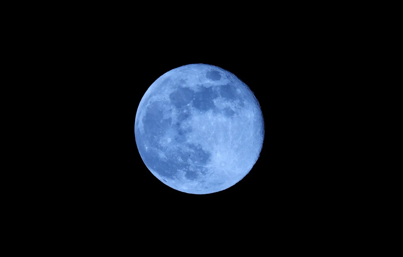 Photo wallpaper full moon, blue moon, 2020