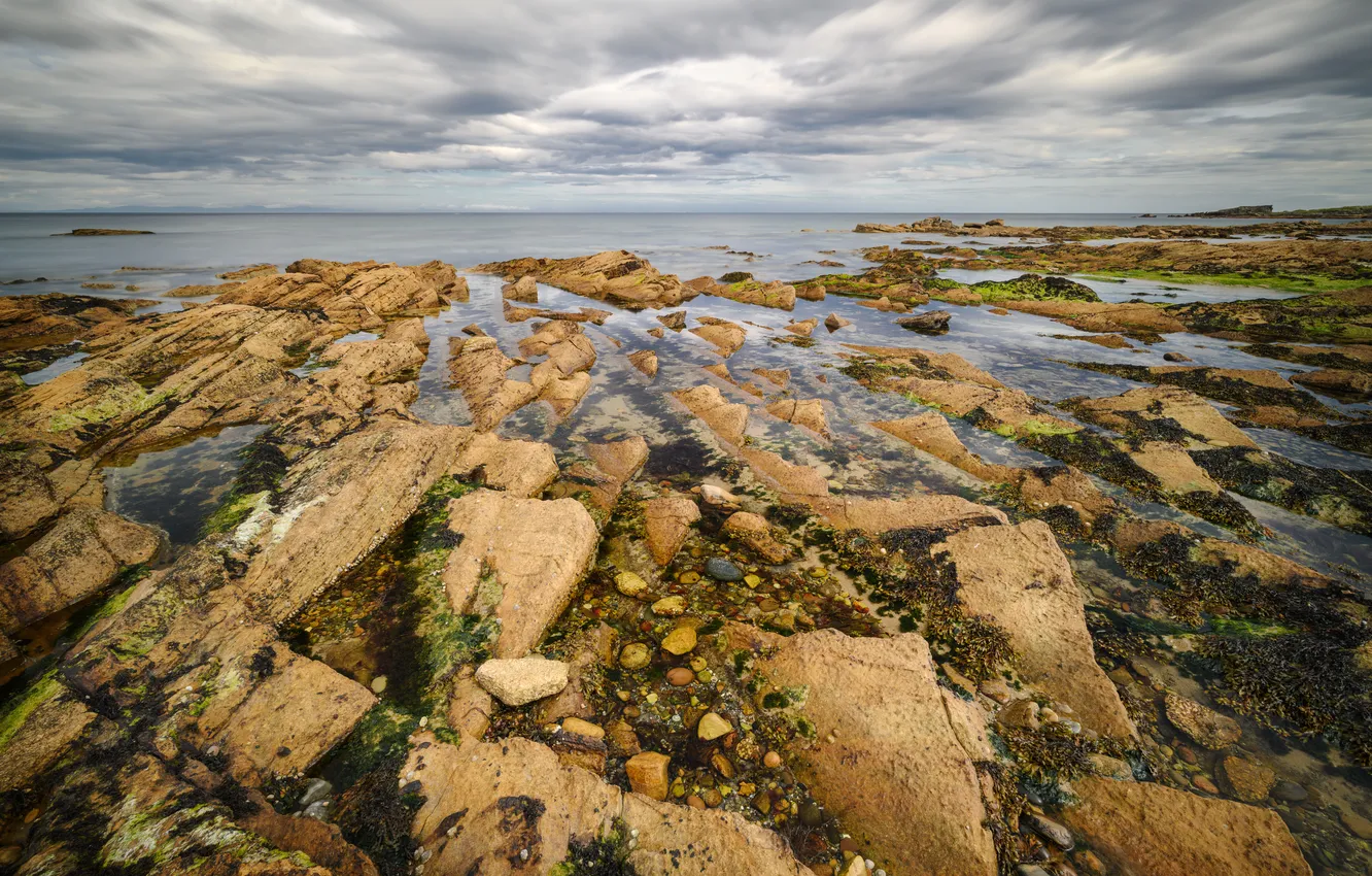Photo wallpaper sea, stones, coast