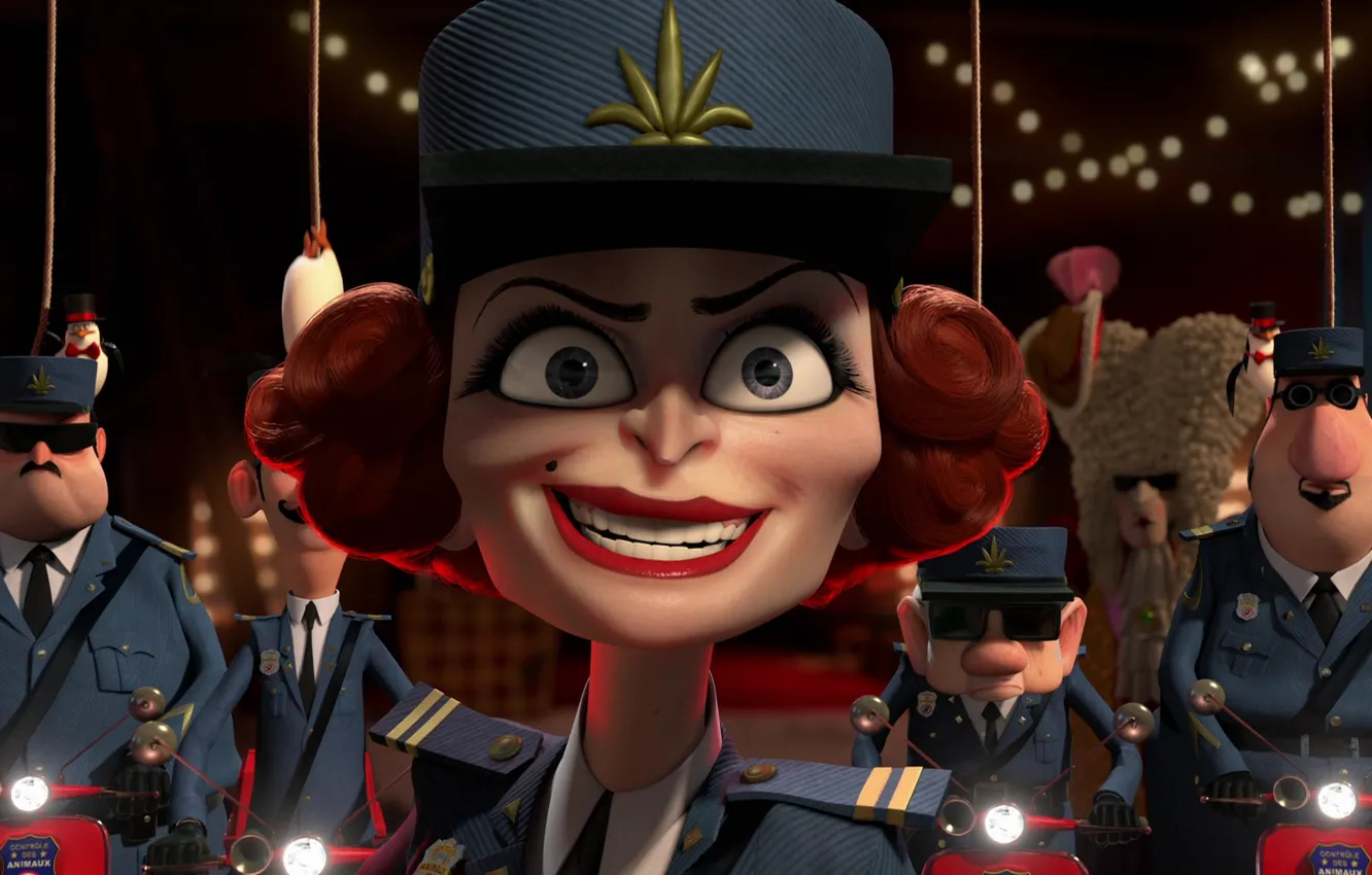 Photo wallpaper cartoon, cartoon, Madagascar 3, captain chantel Dubois, captain chantel dubois