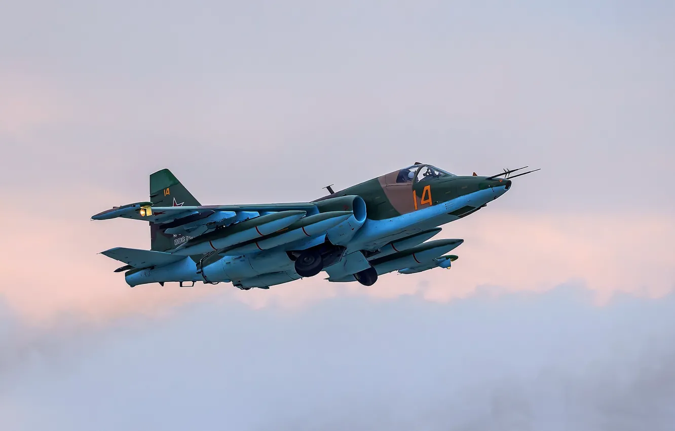 Photo wallpaper attack, Su-25, Frogfoot, The Russian air force, Su-25