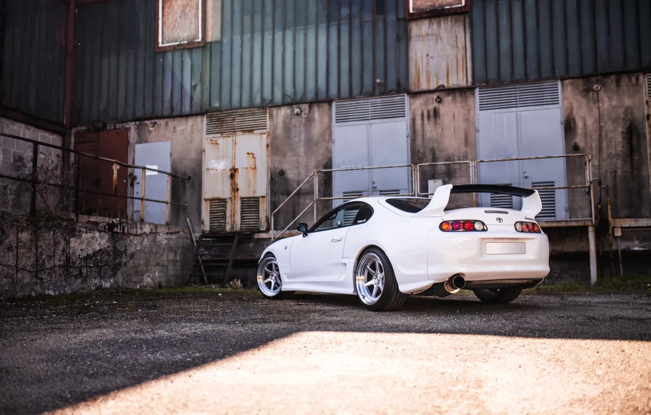 Photo wallpaper White, Supra, Rear View