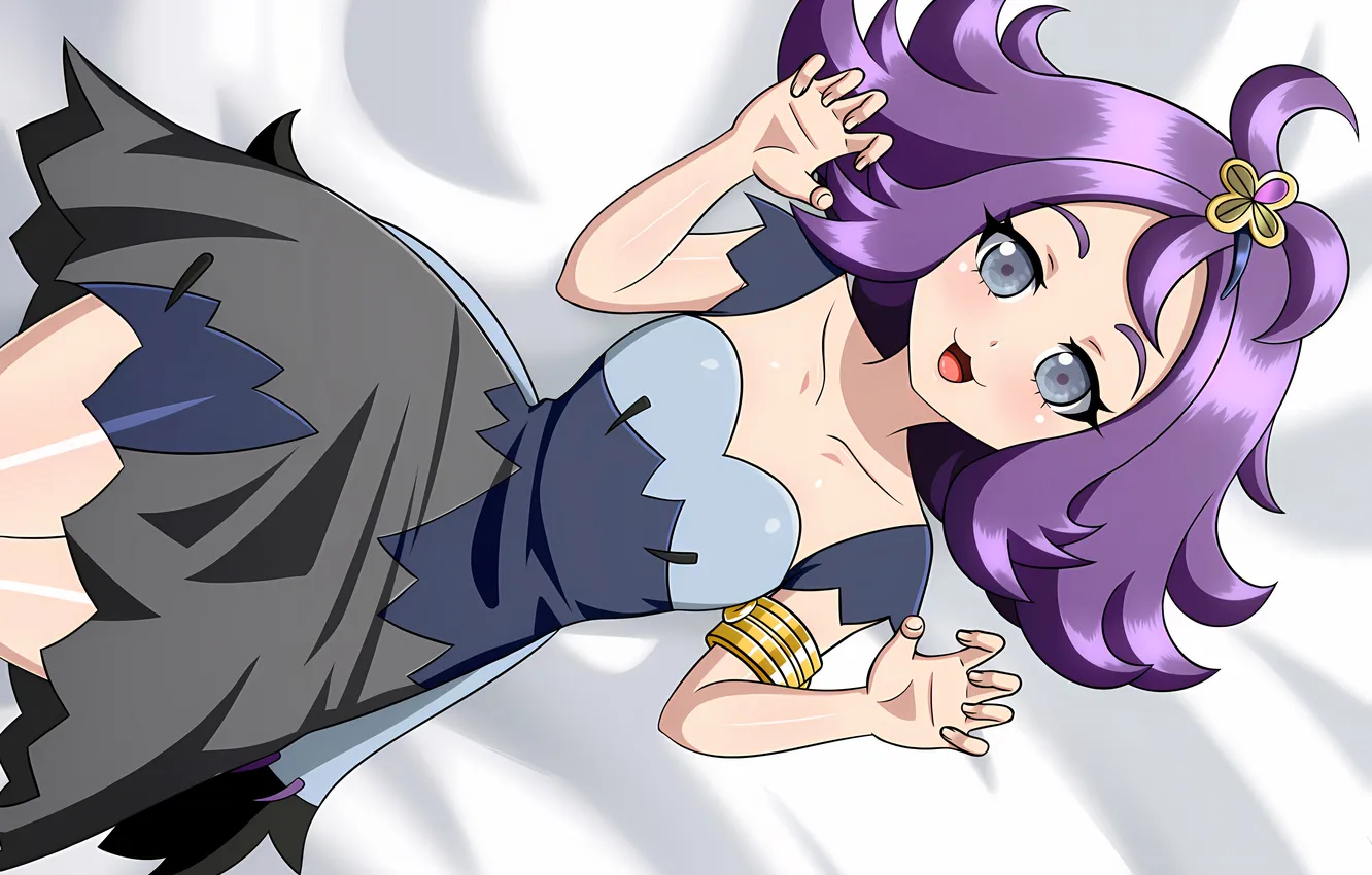 Photo wallpaper girl, dress, anime, beautiful, short hair, pretty, pokemon, attractive