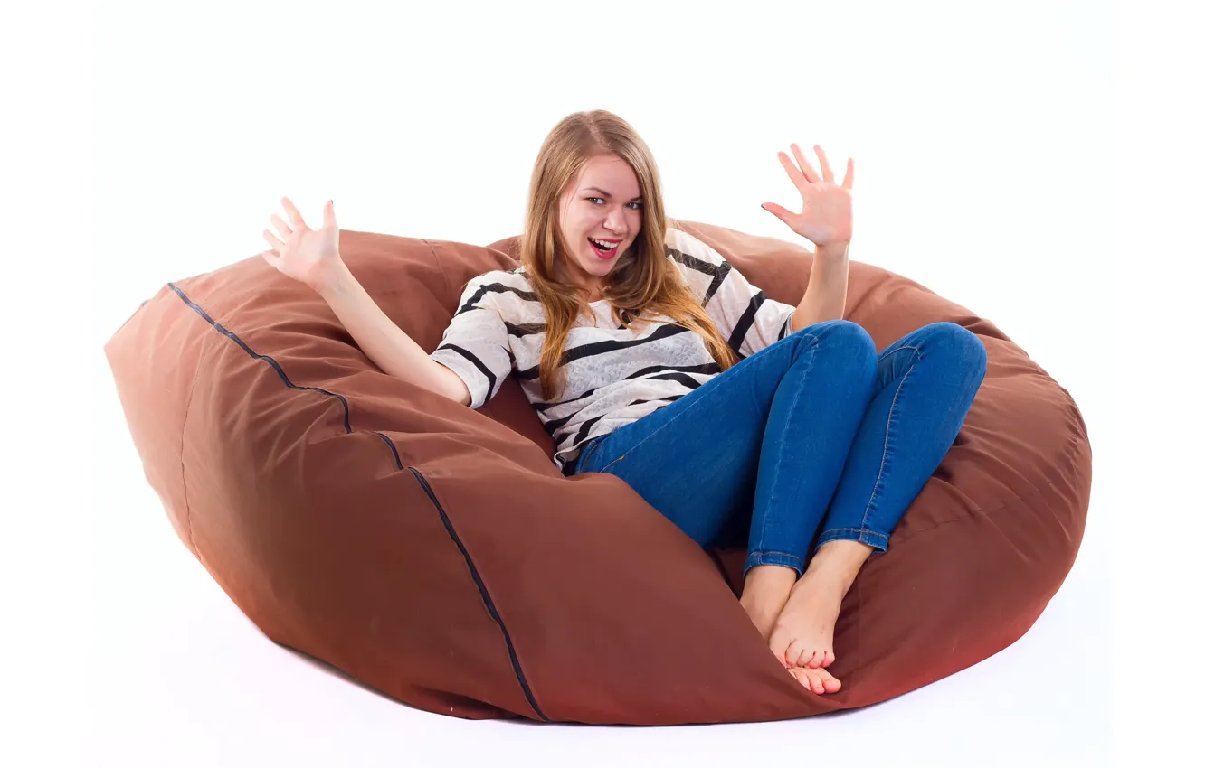 Photo wallpaper girl, emotions, brown hair