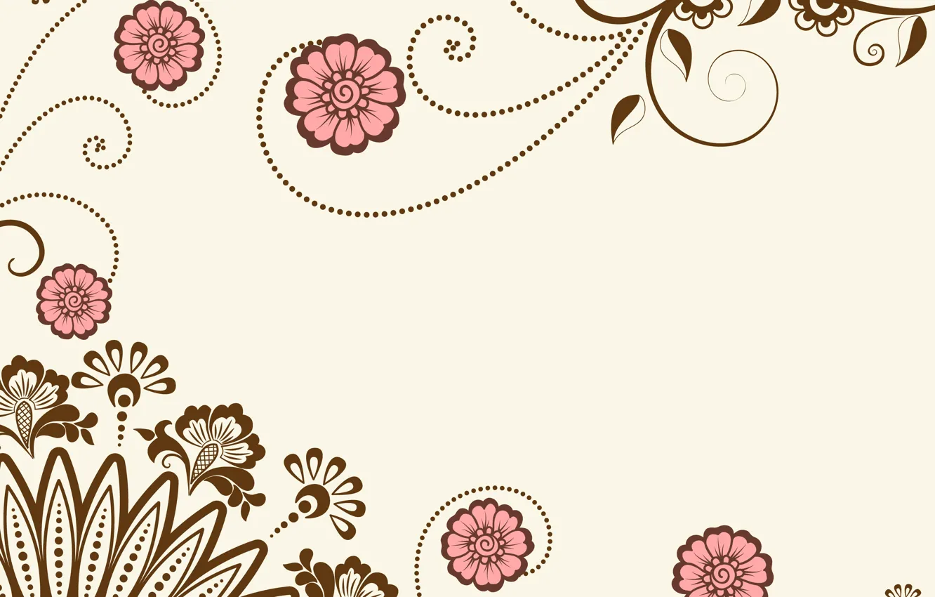 Photo wallpaper flowers, background, vector, graphics, vector, texture, ornament, ornament