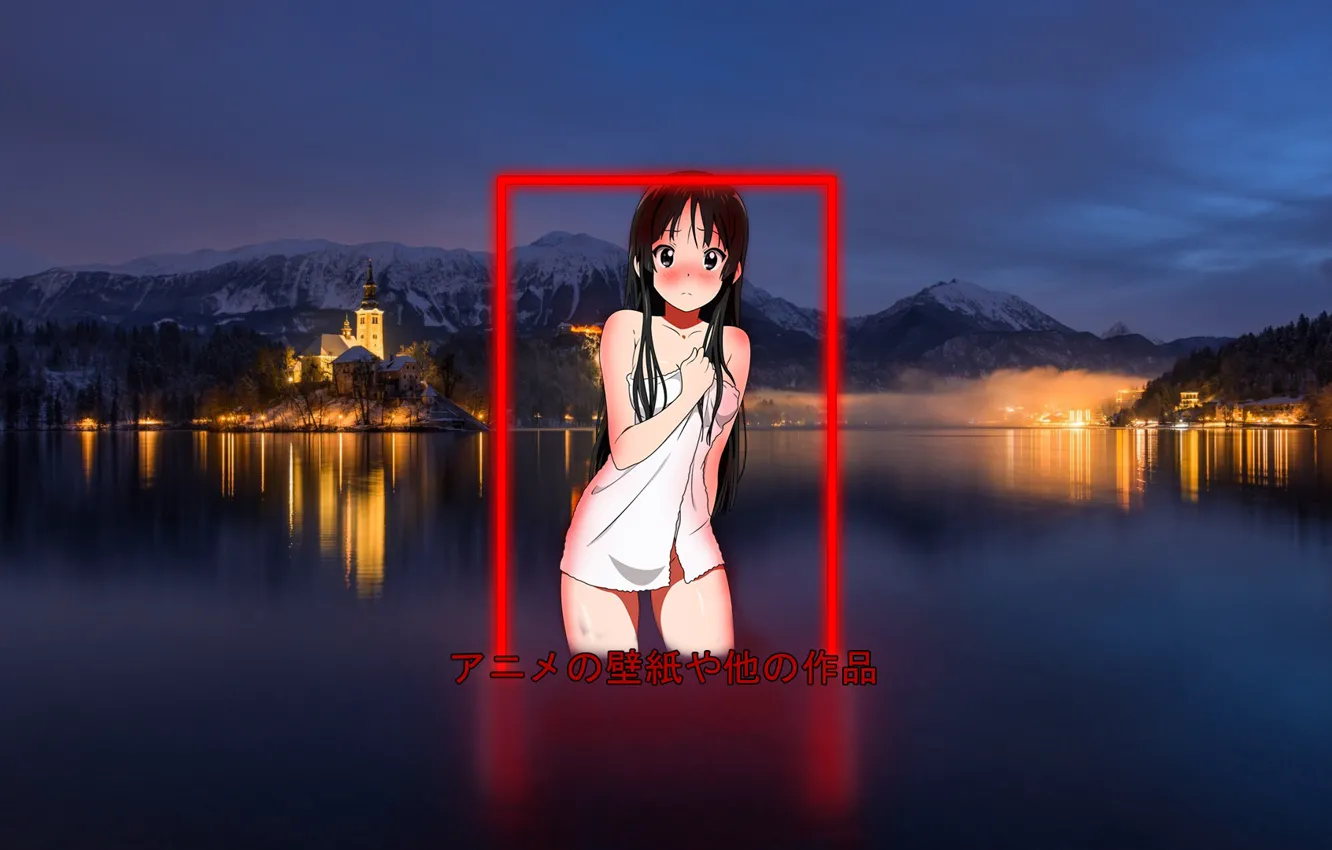 Photo wallpaper water, shy, anime girl, madskillz