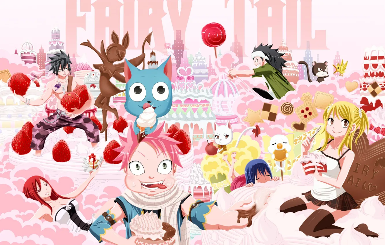 Photo wallpaper game, nothing, bird, anime, cat, Lucy, ichigo, panther