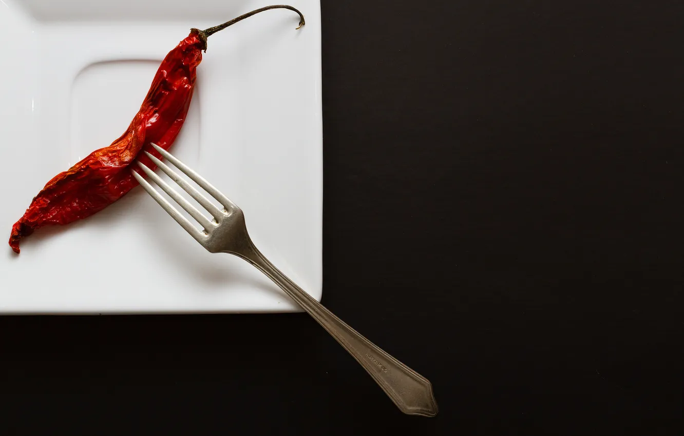 Photo wallpaper plate, pepper, plug