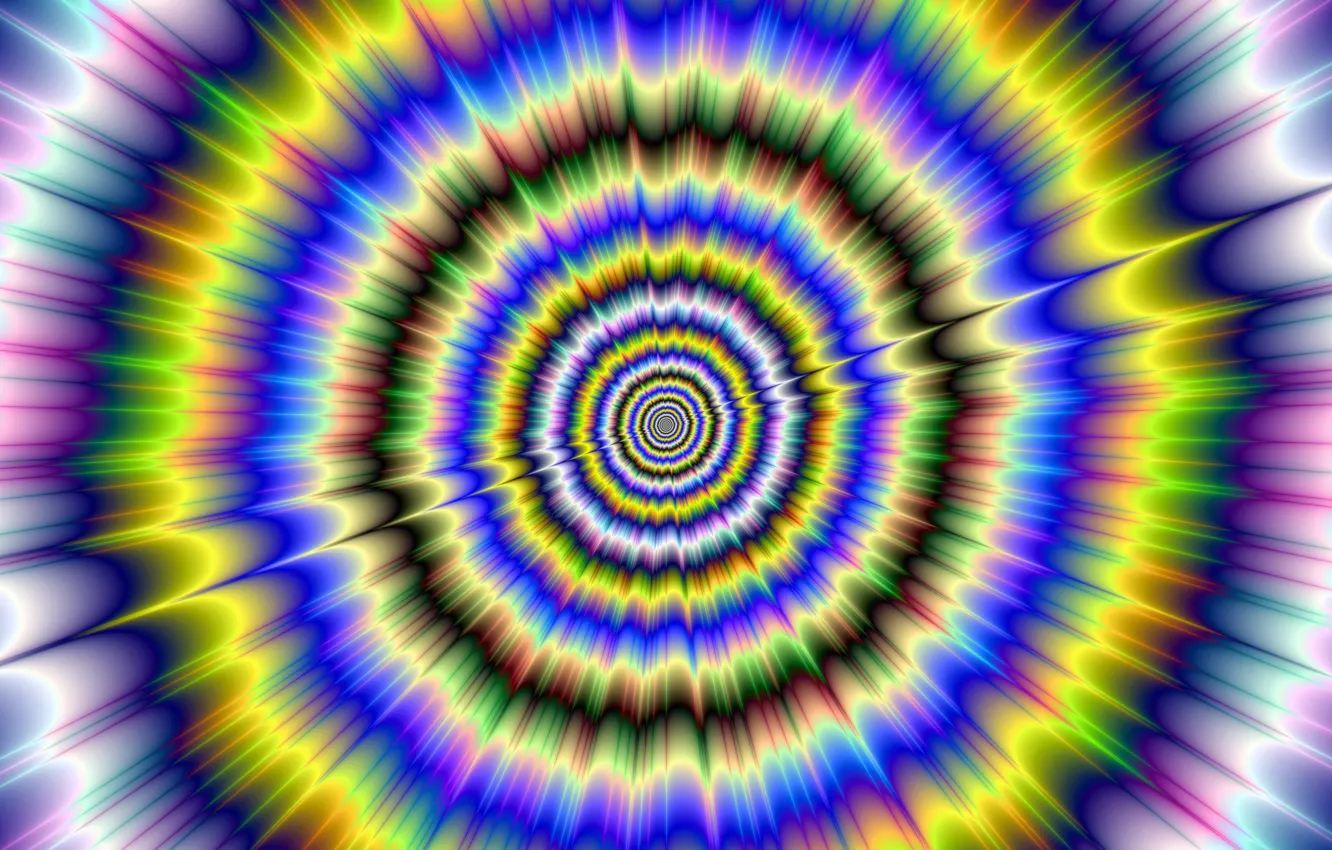 Photo wallpaper red, yellow, blue, bright colors, hypnotic, Circular, visual effect