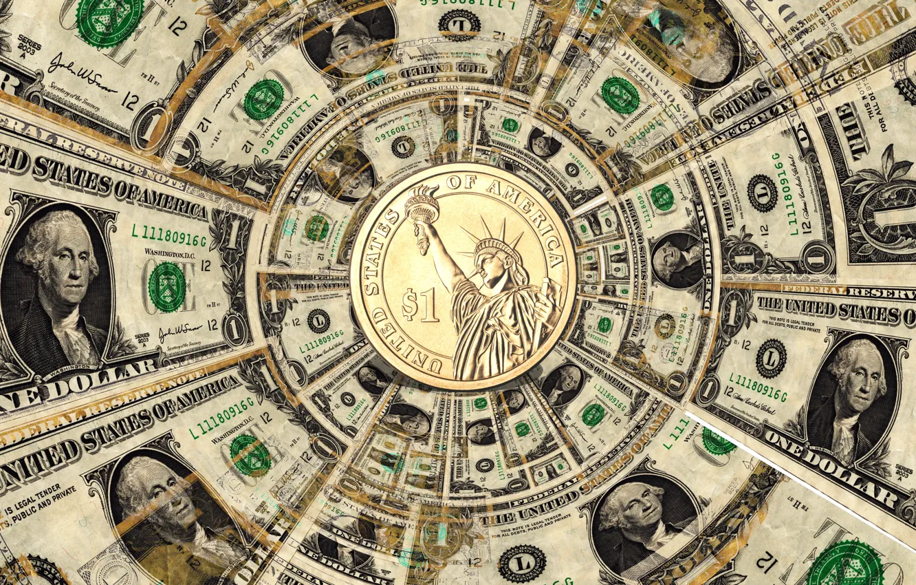 Photo wallpaper Round, USA, Money, Dollar, Dollar, Currency, Coin, 1