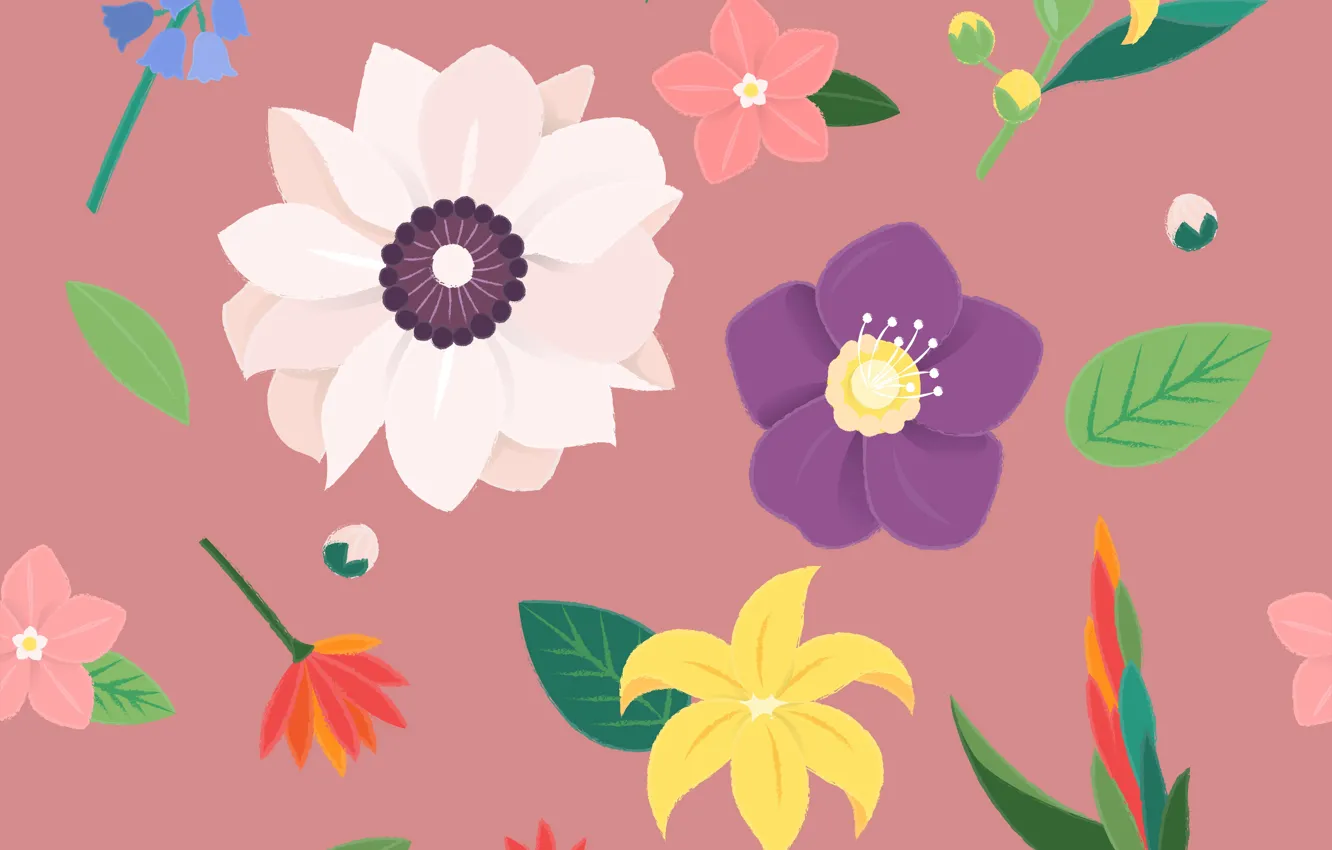 Photo wallpaper flowers, background, texture, Flower, Vintage, Blossom