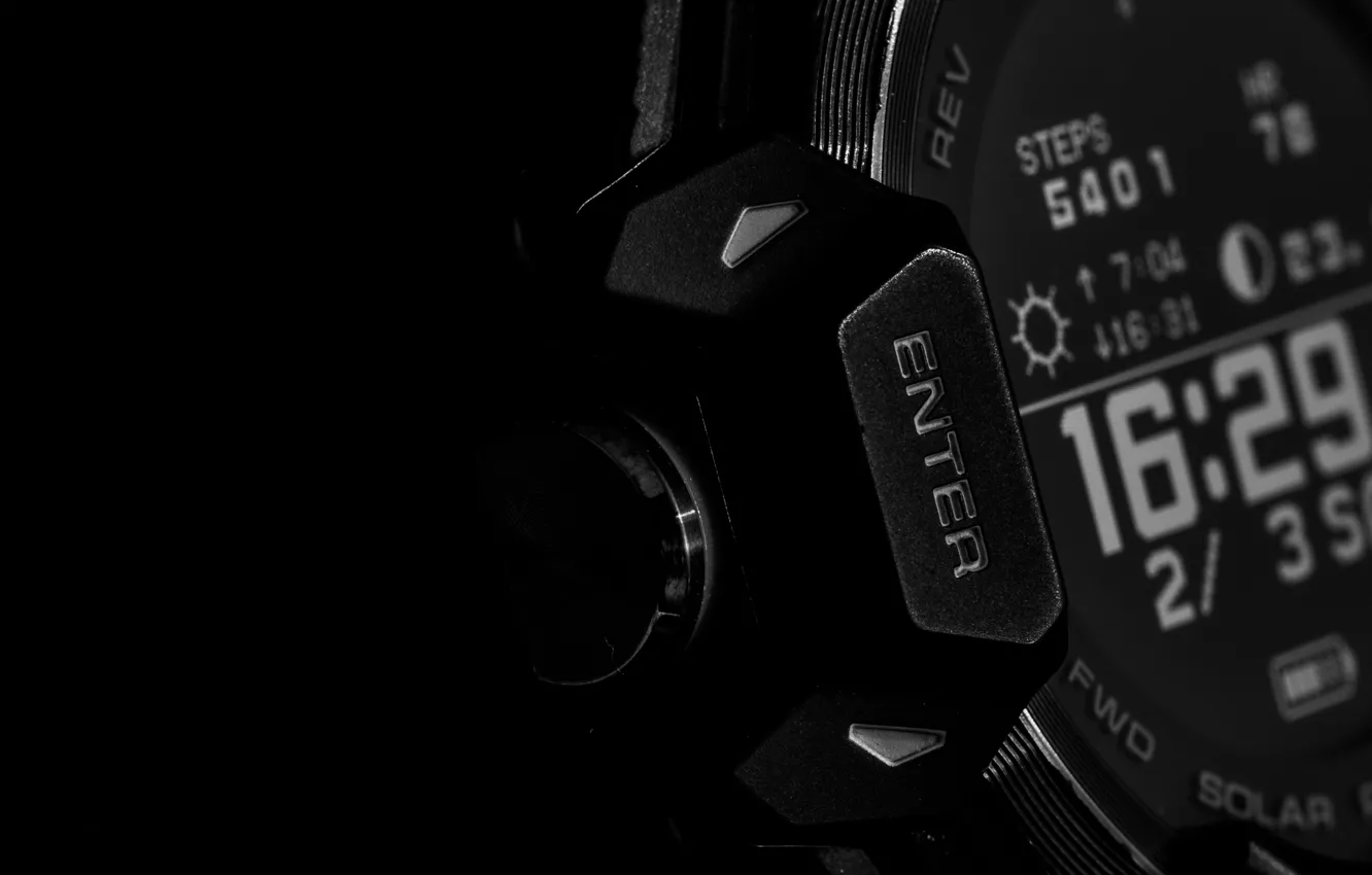 Photo wallpaper dark, black, 2000, heart, water, watch, Casio, protection
