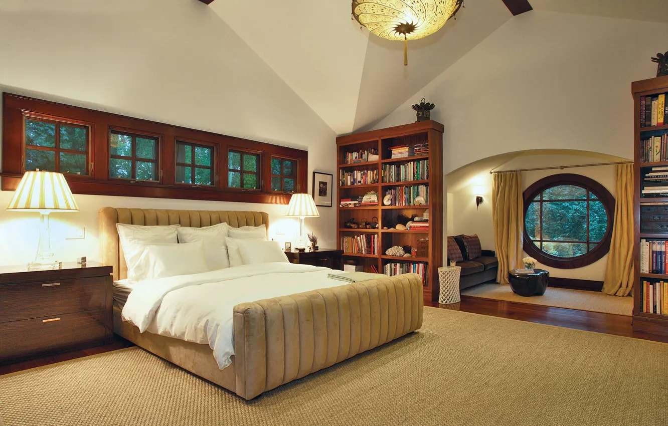 Photo wallpaper design, style, fantastic, interior, villa, large, bedroom, cozy