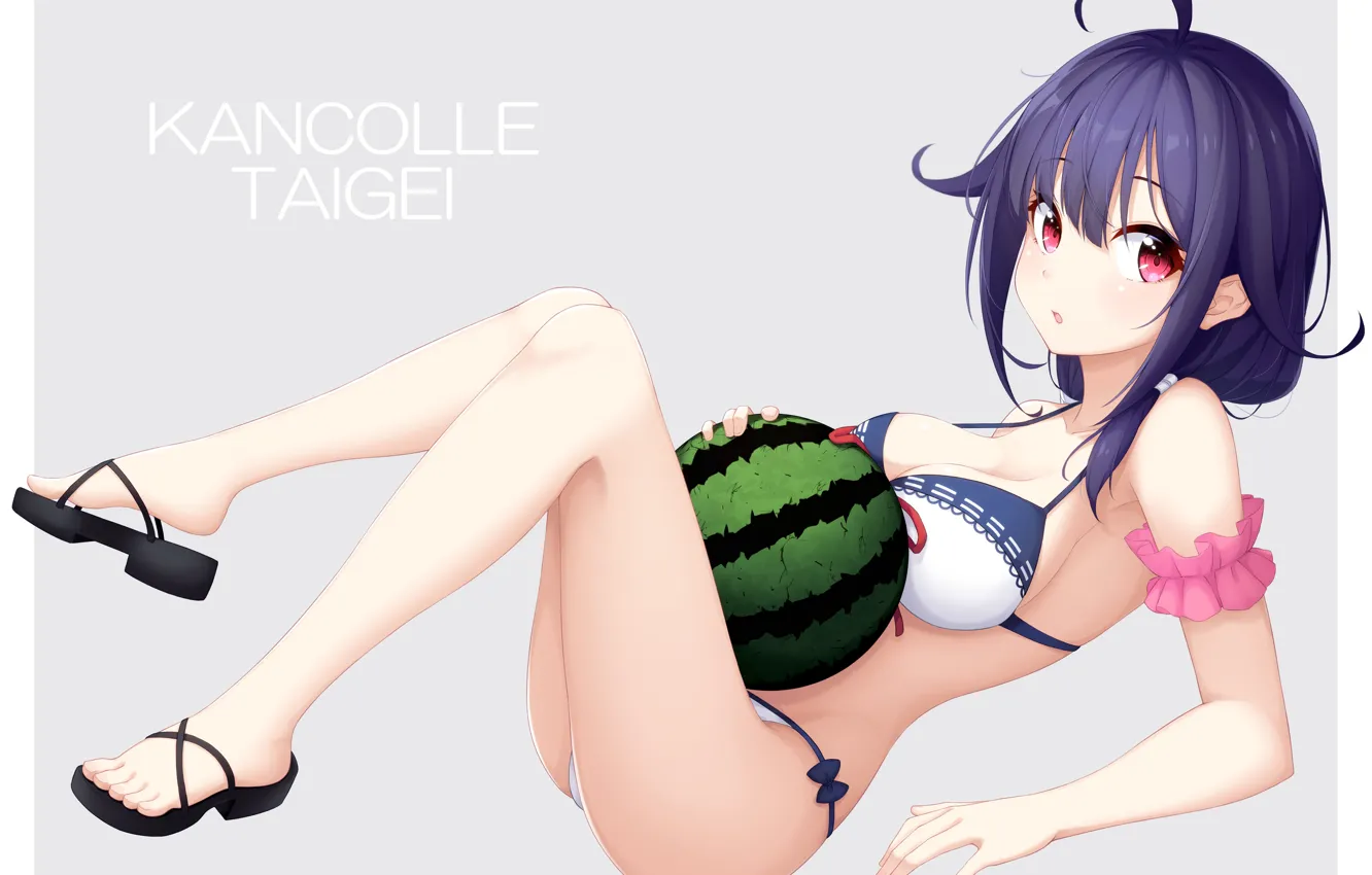 Photo wallpaper summer, girl, watermelon, kantai collection