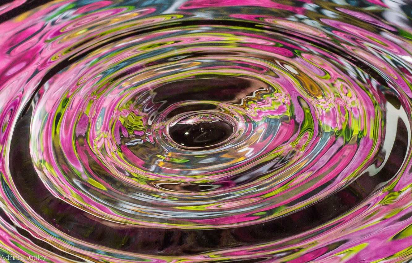 Photo wallpaper wave, water, circles, splash