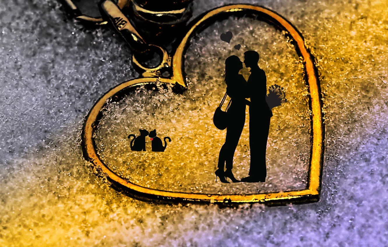 Photo wallpaper holiday, heart, installation