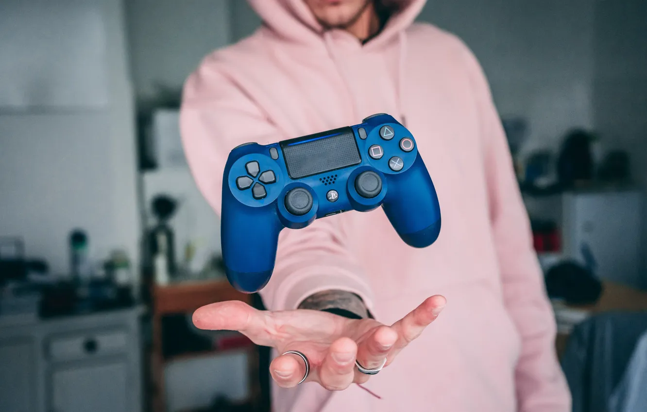 Photo wallpaper the game, people, hands, ring, joystick, game