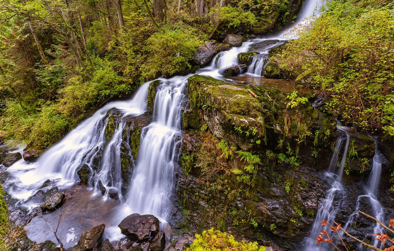 Photo wallpaper rock, waterfall, Canada, river, British Columbia