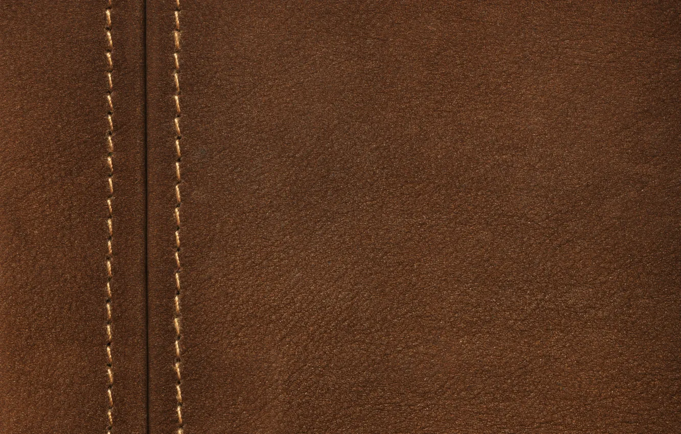 Photo wallpaper background, texture, leather, seam, thread, brown, leather